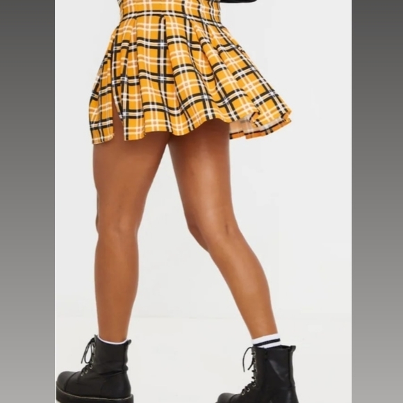 PLT Yellow Checkered Skirt - Picture 3 of 4